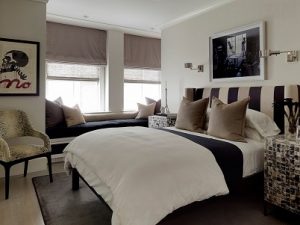 Estores pelgables dobles en dormitorio
