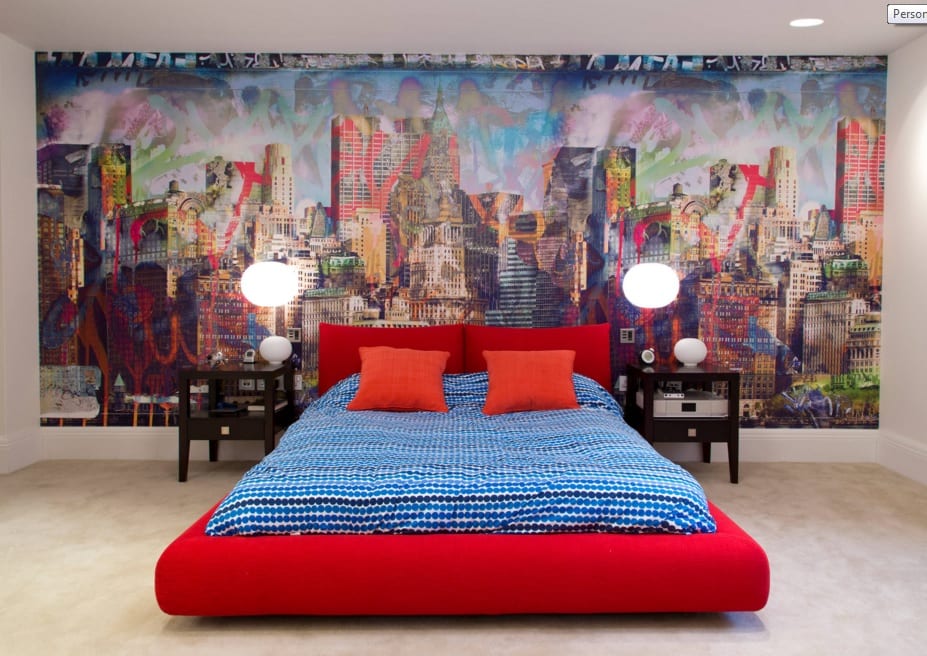 Cómo decorar habitación con papel pintado moderno