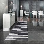 Alfombra pasillo grises y negros