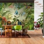 Mural vegetación jungla en comedor