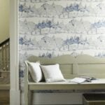 Papel pintado paisaje árboles efecto acuarela