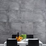 Papel pintado gris oscuro salón