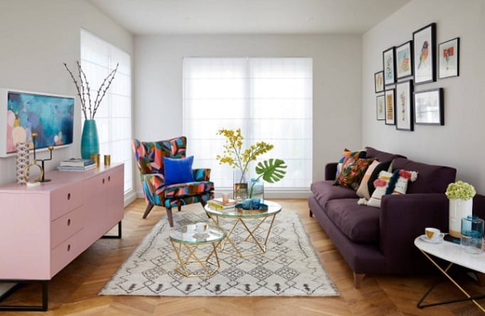 Como combinar sofa y alfombra